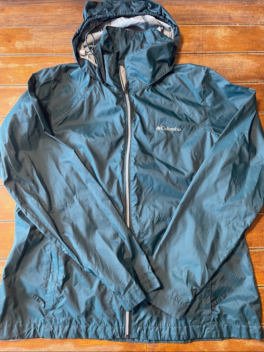 Columbia Hooded Rain Jacket - Teal